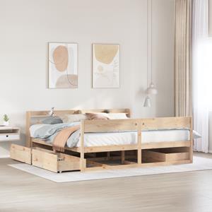 VidaXL Bedframe zonder matras massief grenenhout 200x200 cm