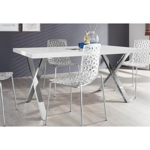 Paroli Eettafel Ixus Breedte 140, 160 of 180 cm, met X-frame van edelstaal