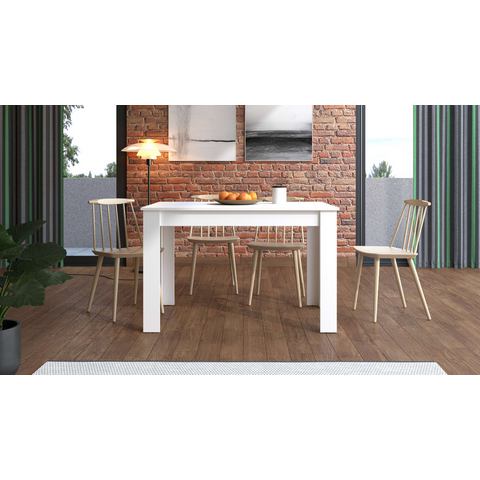 Home affaire Eettafel Hamar Esszimmertisch 120x80, Weiß oder Eiche Holz Küchentisch