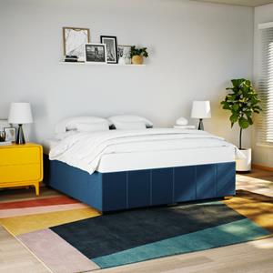 VidaXL Bedframe zonder matras stof blauw 180x200 cm