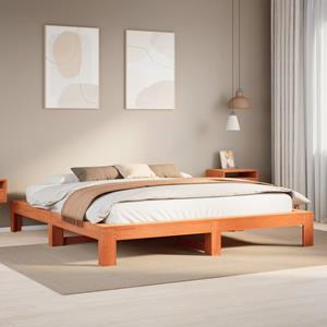 VidaXL Bedframe zonder matras massief grenenhout wasbruin 180x200 cm