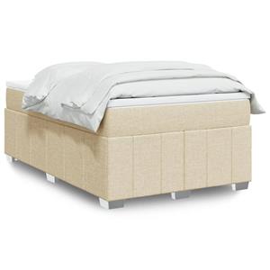 VidaXL Boxspring met matras stof crèmekleurig 120x200 cm