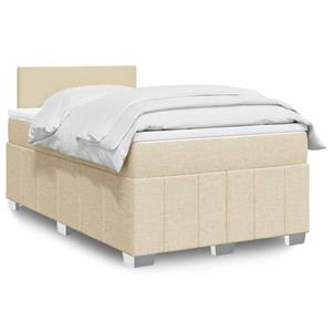 VidaXL Boxspring met matras stof crèmekleurig 120x200 cm