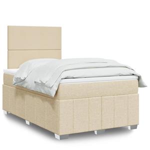 VidaXL Boxspring met matras stof crèmekleurig 120x200 cm