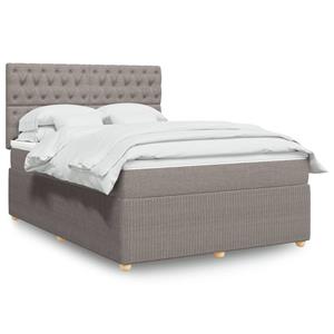 VidaXL Boxspring met matras stof taupe 140x190 cm