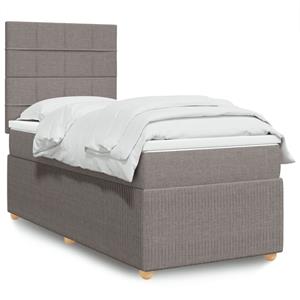 VidaXL Boxspring met matras stof taupe 100x200 cm