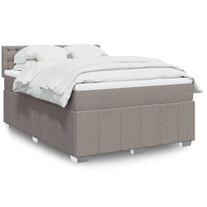 VidaXL Boxspring met matras stof taupe 140x200 cm