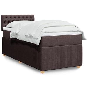 VidaXL Boxspring met matras stof donkerbruin 90x190 cm