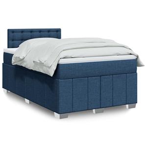 VidaXL Boxspring met matras stof blauw 120x200 cm