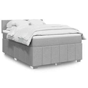 VidaXL Boxspring met matras stof lichtgrijs 140x190 cm