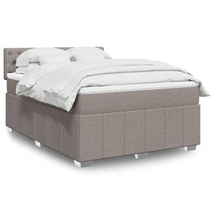 VidaXL Boxspring met matras stof taupe 140x190 cm