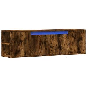 vidaXL Tv-wandmeubel met LED-verlichting 135x31x39,5 cm gerookt eiken