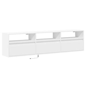 vidaXL Tv-wandmeubel met LED-verlichting 180x31x45 cm wit