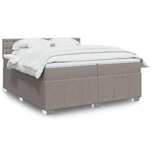 VidaXL Boxspring met matras stof taupe 200x200 cm