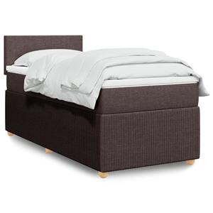 VidaXL Boxspring met matras stof donkerbruin 90x190 cm