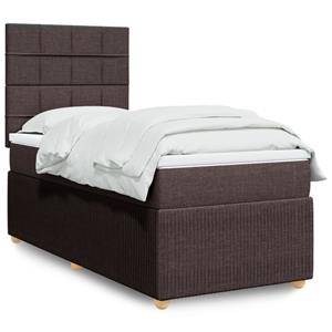 VidaXL Boxspring met matras stof donkerbruin 90x190 cm