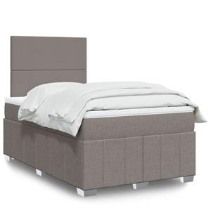 VidaXL Boxspring met matras stof taupe 120x200 cm