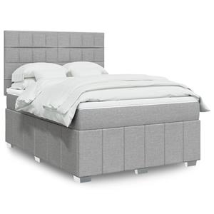 VidaXL Boxspring met matras stof lichtgrijs 140x200 cm