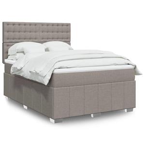 VidaXL Boxspring met matras stof taupe 140x200 cm