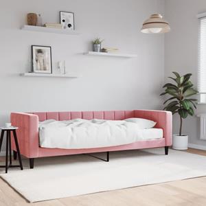 VidaXL Slaapbank met matras 80x200 cm fluweel roze