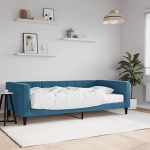 VidaXL Slaapbank met matras 100x200 cm fluweel blauw