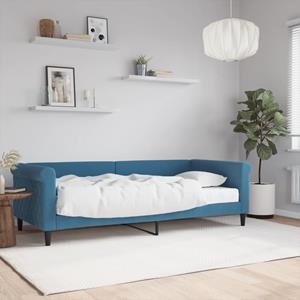 VidaXL Slaapbank met matras 90x200 cm fluweel blauw