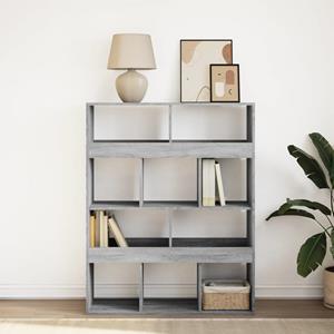 vidaXL Boekenkast 100x33x125,5 cm bewerkt hout grijs sonoma eikenkleur