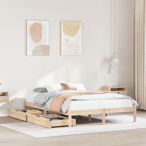 VidaXL Bedframe zonder matras massief grenenhout 140x190 cm