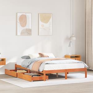 VidaXL Bedframe zonder matras massief grenenhout wasbruin 120x190 cm