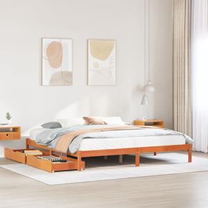 VidaXL Bedframe zonder matras massief grenenhout wasbruin 180x200 cm