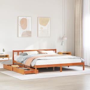 VidaXL Bedframe zonder matras massief grenenhout wasbruin 180x200 cm