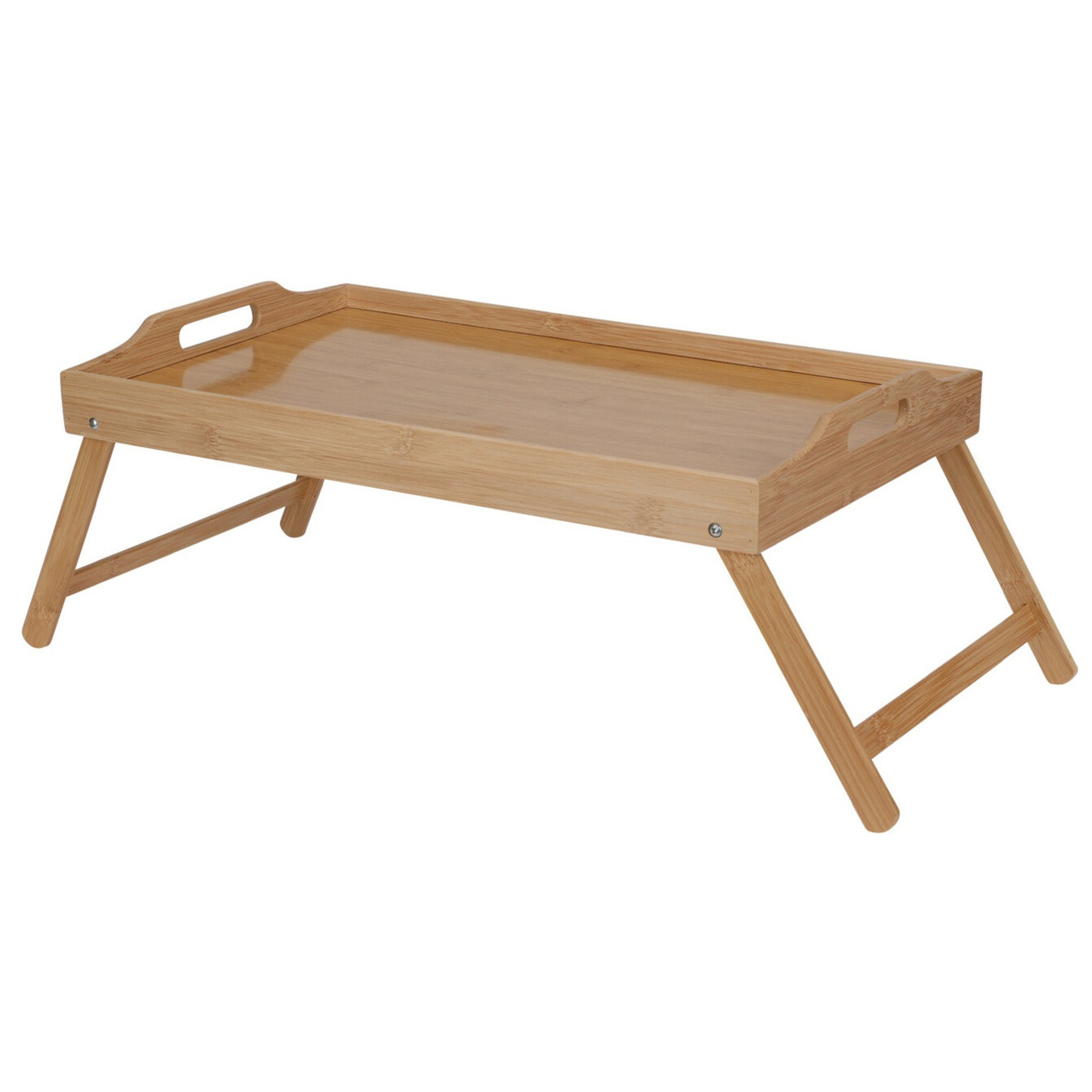 Excellent Houseware Ontbijt op bed/laptop tafeltje/dienblad op pootjes - 50 x 30 x 21 cm - bamboe hout - serveer tray -