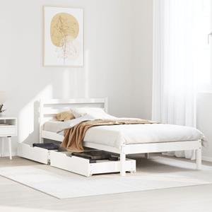 VidaXL Bedframe zonder matras massief grenenhout wit 140x200 cm