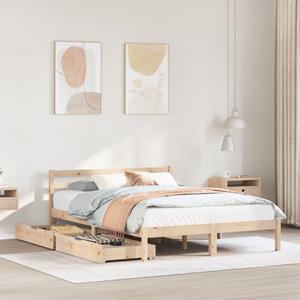 VidaXL Bedframe zonder matras massief grenenhout 150x200 cm