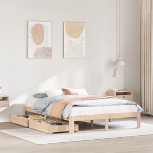 VidaXL Bedframe met lades massief grenenhout 120x190 cm