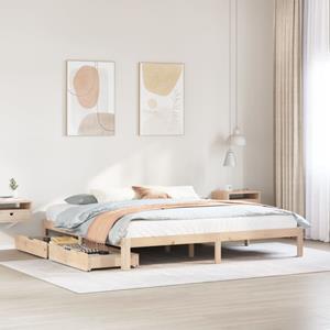 VidaXL Bedframe met lades massief grenenhout 180x200 cm