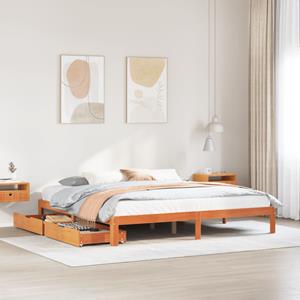 VidaXL Bedframe met lades massief grenenhout wasbruin 180x200 cm