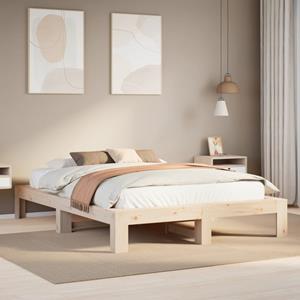 VidaXL Bedframe zonder matras massief grenenhout 140x190 cm