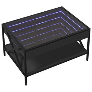 vidaXL Salontafel met Infinity LED 70x50x38 cm zwart