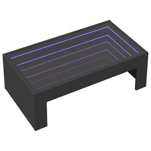 vidaXL Salontafel met Infinity LED 90x50x30 cm zwart