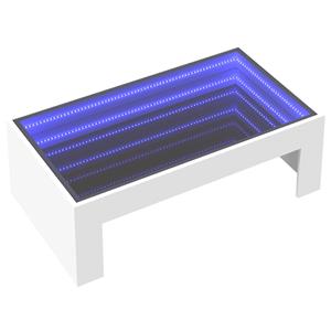 vidaXL Salontafel met Infinity LED 90x50x30 cm wit