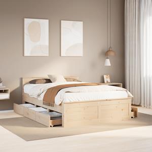 VidaXL Bedframe zonder matras met hoofdbord grenenhout 140x190 cm