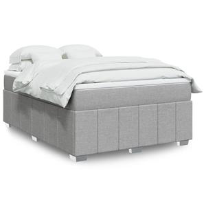 VidaXL Boxspring met matras stof lichtgrijs 140x190 cm