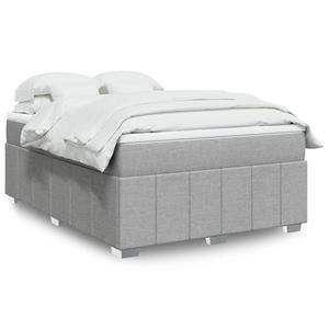 VidaXL Boxspring met matras stof lichtgrijs 140x200 cm