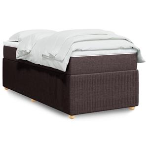 VidaXL Boxspring met matras stof donkerbruin 90x190 cm