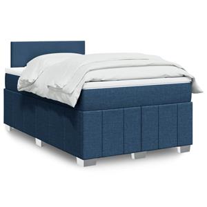 VidaXL Boxspring met matras stof blauw 120x200 cm