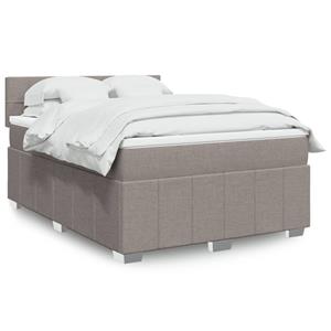 VidaXL Boxspring met matras stof taupe 140x190 cm