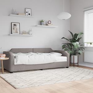 VidaXL Slaapbank met matras 90x200 cm stof taupe