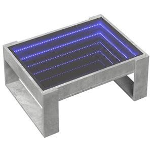 vidaXL Salontafel met Infinity LED 70x53x30 cm betongrijs