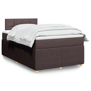 VidaXL Boxspring met matras stof donkerbruin 120x190 cm